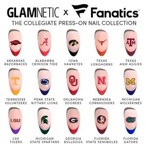 Glamnetic x Fanatics The Collegiate Press-On Nail Collection
