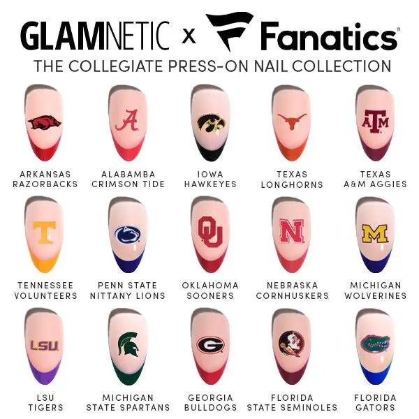 Glamnetic x Fanatics The Collegiate Press-On Nail Collection Glamnetic x Fanatics The Collegiate Press-On Nail Collection