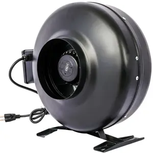 6-Inch 412 CFM Galvanized Steel Inline Duct Fan with Dual Flange - Air Circulation Vent Blower for Hydroponics, Basements