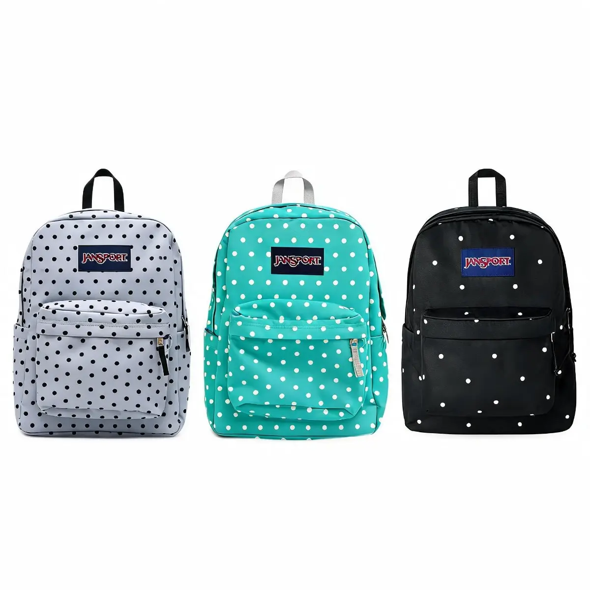 JanSport Laptop Backpack - Computer Bag with 2 Compartments, Ergonomic Shoulder Straps, 15” Laptop Sleeve, Haul Handle - Black Dolka Dot, Fog Dust Dot
