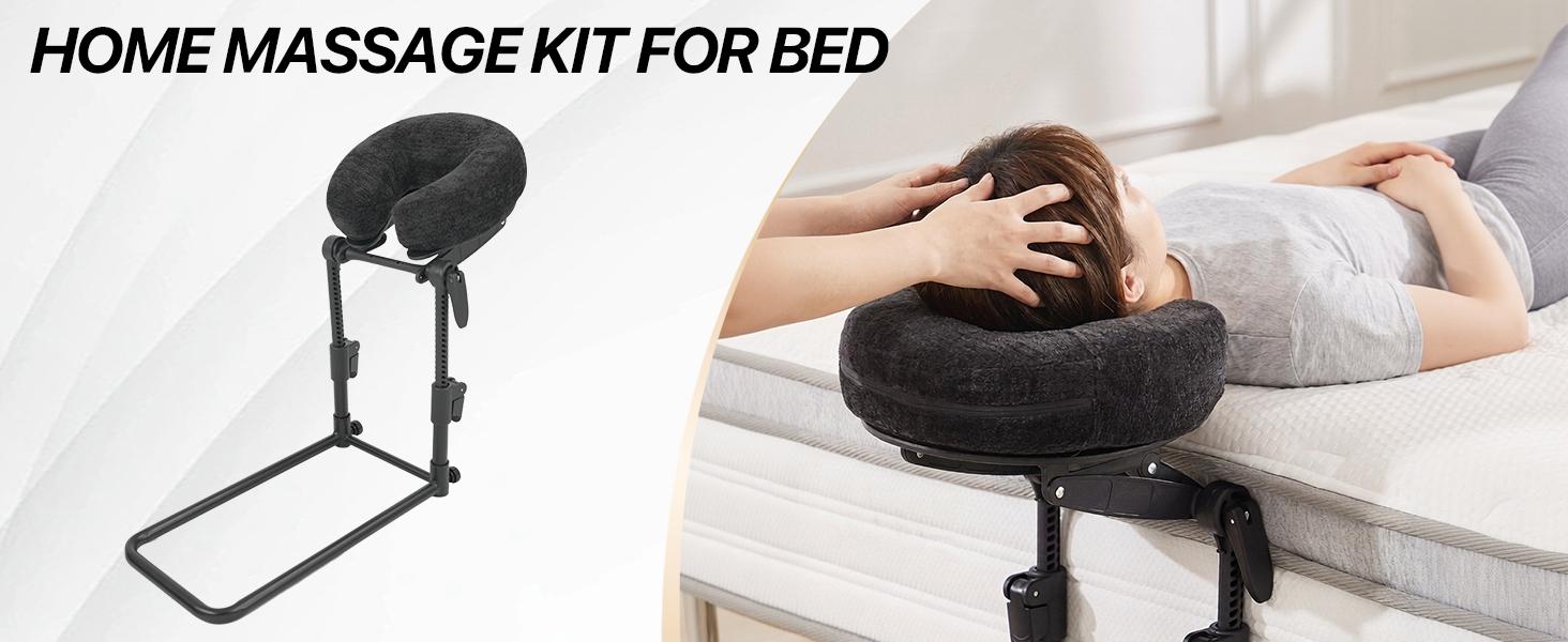 KCC Adjustable Massage Face Cradle for Bed, Home Massage Kit for Sleeping Mattress,Portable Massage headrest with Memory Foam Pillow,Head Rest Support-Eye Surgery Recovery