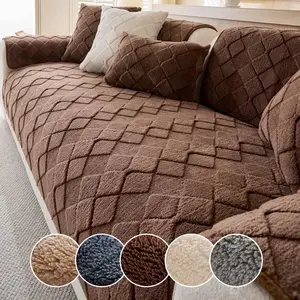 1PC Sofa Cover Soft Multi color Quilted Cotton Velvet Non slip Sofa Mat Available in Multiple Sizes Sofa Protective Cover Non slip Sofa Cover for Pet Use Sofa Protective Cover for Reckler Sofa Suitable for Double Sofa in Bedroom, Living Room, Office