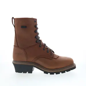 Rocky Square Toe Logger Composite Toe WP 9" Work Boot Mens Brown Work Boots