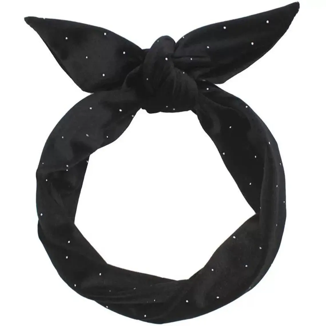 JuneStudioDesign Extra Long Wide Wired Velvet Hair Scarf - Versatile for Ponytail, Braid, Turban; Features Twisted Style, Dolly Bow, Tie Knot Design