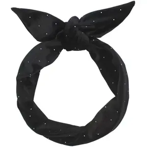 JuneStudioDesign Extra Long Wide Wired Velvet Hair Scarf - Versatile for Ponytail, Braid, Turban; Features Twisted Style, Dolly Bow, Tie Knot Design