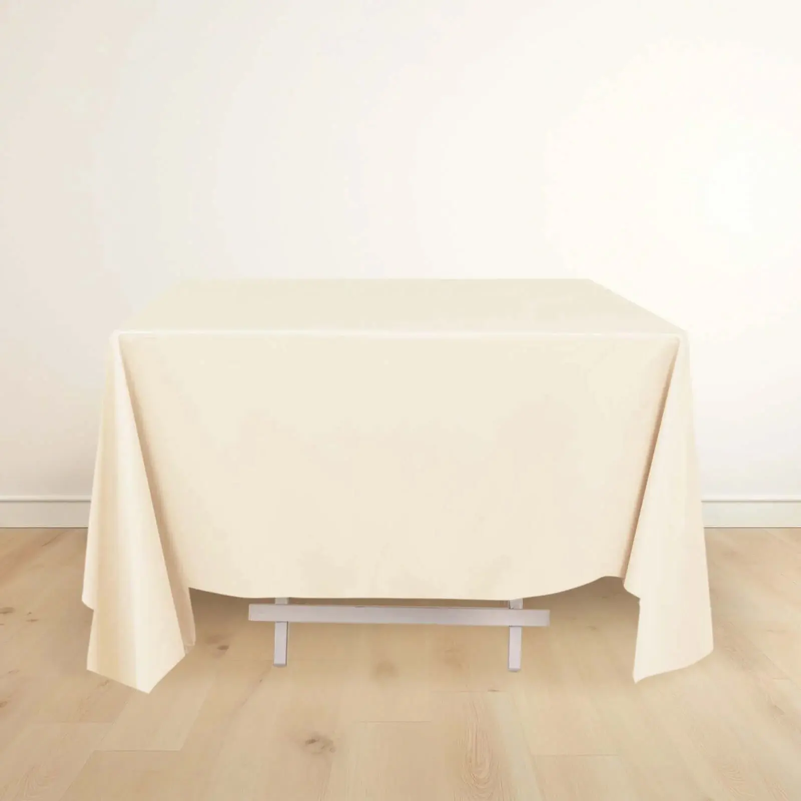 70"x70" Beige Decorative Scuba Square Tablecloth - Wrinkle-Resistant, Machine Washable & Dryable Table Cover for Banquet Halls, Hospitality Environments