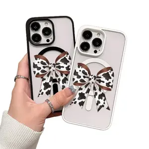 Premium Magnetic Case for iPhone11/12/13/14/15/16/17 promax Air Trendy Cow Print Bow y2k cased MagSafe Ready, Anti-Fall, Springtok and Ultra-Thin Design |       Perfect for Everyday Use Cellphone Screen Protector Cover
