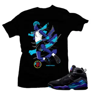 Aqua 8s t shirt to match Air Aqua Black Tee Breathable Hoodie