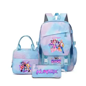 New Style 3-Piece Student Backpack Set for Girls (Breathable & Durable): Backpack + Lunch Bag + Pencil Case