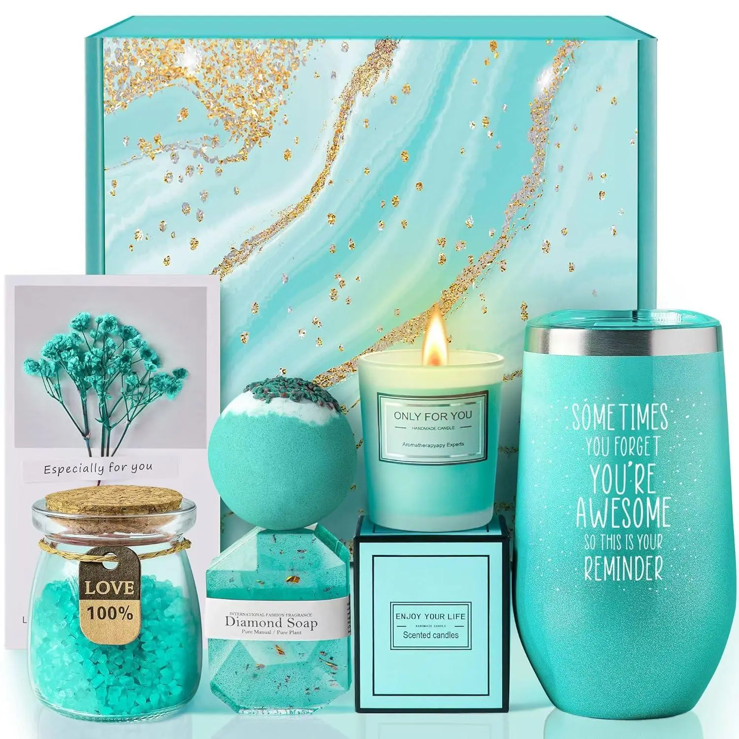 Gifts for Mom, Women, Wife, Girlfriend, Sister, Best Friend, Her - Unique Mothers Day, Birthday, Valentines, Christmas Gifts - Gardenia Inspirational Self Care Spa Gift Basket Set, Thank You Gifts LE CADEAU