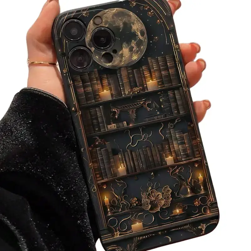 Book Pattern Phone Case, Creative Anti-drop Phone Protective Cover, Phone Accessory Compatible with iPhone 11 12 13 14 15 16 Pro Max