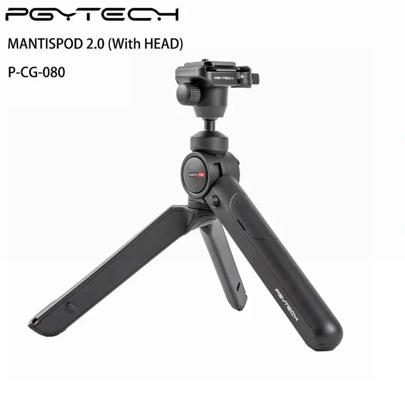 PGYTECH Mantispod 2.0 (with Head) Classic Black Mini Camera Tripod Stabilizer - 6 Modes, 360° Panoramic Rotation Ball Head, Pocket Travel Flexible Stand for DSLR, Smartphone, Cellphone Accessories (Vlogger-Friendly)