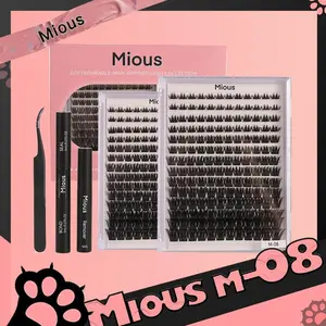 Mious DIY Lash Extension Kit M-08 | Waterproof & Lightweight | Natural Look Magnetic Lashes for Beginners | Includes Adhesive & Tweezers | Easy Application