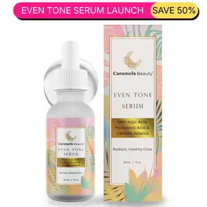 Caramela Beauty Even Tone Serum – Brightening Serum for Dark Spots & Hyperpigmentation with Kojic Acid, Hyaluronic Acid & Centella Asiatica – Radiant Healthy Glow – 1 fl oz / 30mL