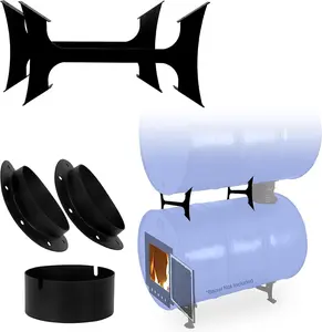 Double Barrel Stove Adapter Kit for 30 to 55 Gallon Drums - Ideal for Camper Heating & Cooking
