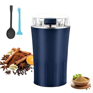 Multifunctional Electric Grinder 400W Coffee Bean Grinder, Small Coffee Spice Grinder Nut Grinder with 304 Stainless Steel Blades, Fast Grinding for Beans Grains Herbs Kitchen Use