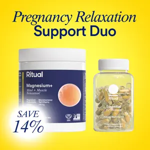 Ritual’s Pregnancy Relaxation Support Duo with Essential Prenatal Multivitamins to Support Pregnancy Nutrient Demands and Magnesium+ Nightly Drink Mix with Magnesium to Help Ease Leg Cramps During Pregnancy*, 30 Day Supply