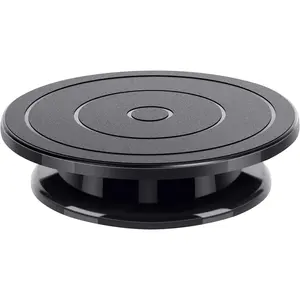 BYXAS 11 Inch Rotate Turntable Sculpting Wheel Revolving Cake Turntable Black Painting Turn Table Lightweight Stand for Paint Spraying Spinner, Cake Decorating, Displaying Item