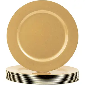 Charger Plates Set of 12, 13-Inch Round Plate Chargers for Dinner Plate, Plastic Table Chargers for Wedding Decor, Party