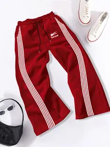 Women's Letter & Striped Print Drawstring Waist Athletic Sweatpants, Casual Comfy Jogger Pants for Daily Wear, Ladies Bottoms for All Seasons, Athleisure Casual Pants