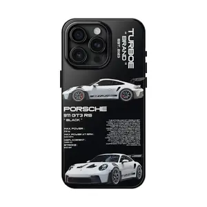 P0rche 911 GT3 RS Black Tough Phone case, iPhone 16/15/14/13/12/11/X/8 Pro Max Plus Mini