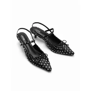 Cider POINTED TOE  BOWKNOT DECOR POLKA DOT  KITTEN HEELS