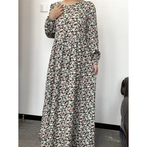 DZ04 Muslim colour pattern Abaya Long sleeve