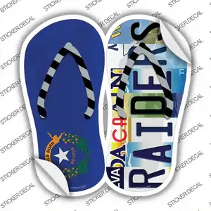 NV Flag|Raiders Strip Art Novelty Flip Flops Sticker Decal