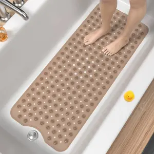 SAGAETR Bath Mat for Tub, Non Slip Bathtub Mat, 40 x 16 Inch Extra Long Bath Tub Mat, Machine Washable Bathroom Shower Mat with Suction Cups and Drain Holes, Soft on Feet