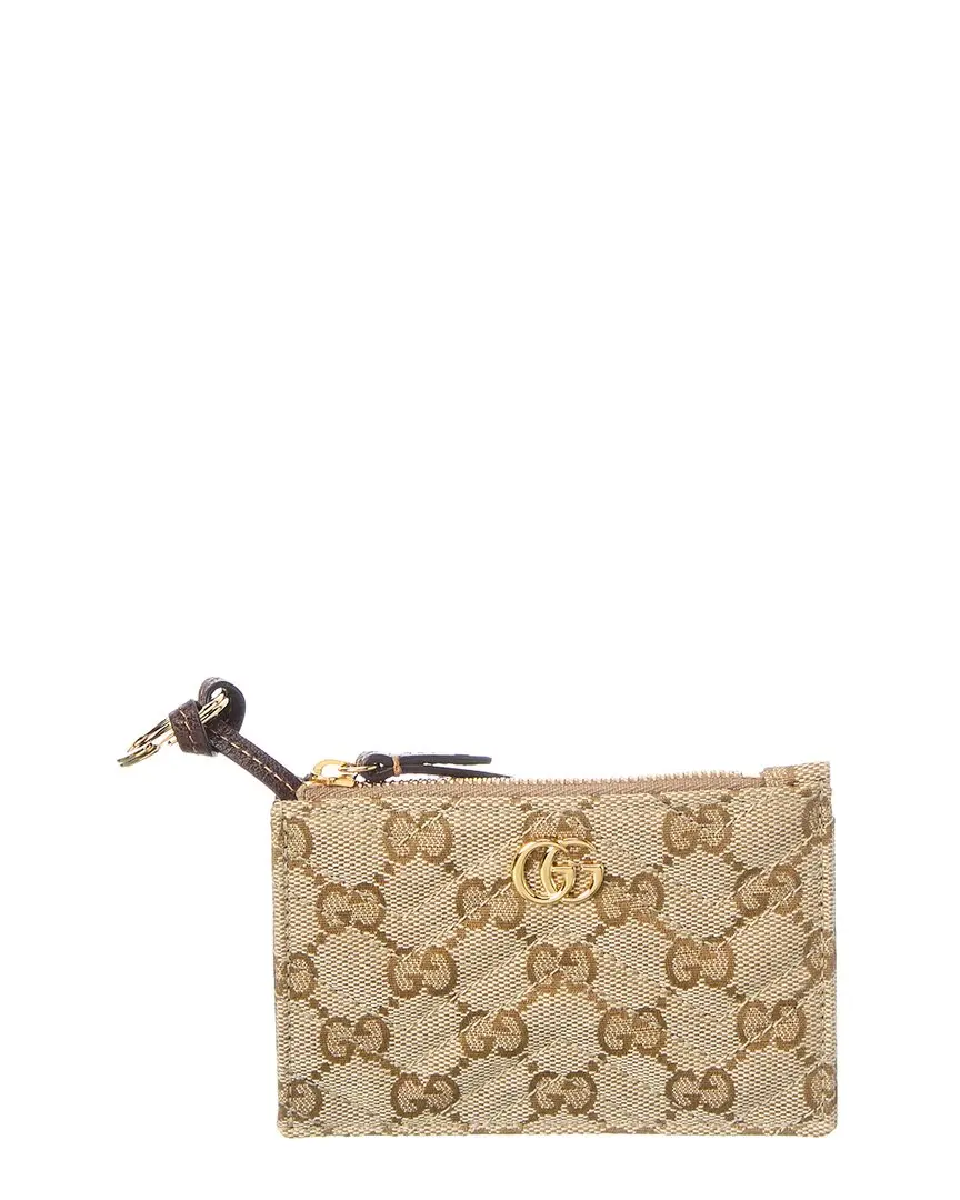 Gucci GG Marmont Zip GG Canvas & Leather Key Pouch