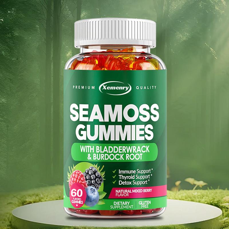 SEAMOSS GUMMIES--IMMUNE BOOSTER/DETOX SUPPORT/thyroid Support/SUPPORT FOR DIGESTIVE SYSTEM/GLUTEN-FREE/DAIRY-FREE/NON-GMO/100%VEGAN-USA PRODUCT