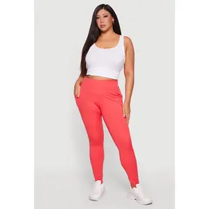 Plus Size High Waist Leggings with Cell Phone Pockets