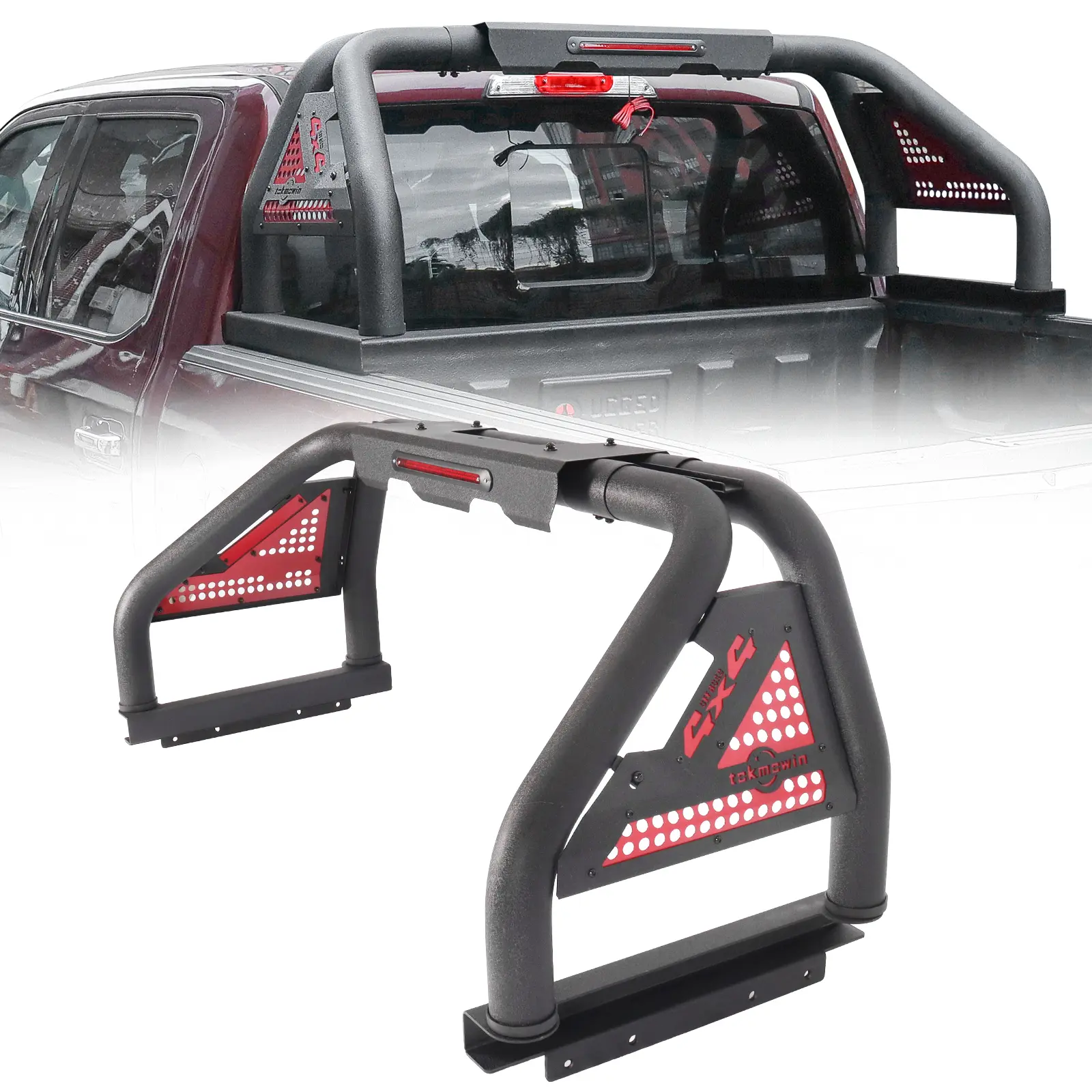 Truck Bed Roll Bar, Universal Sport Roll Bar Adjustable Chase Rack for Pickup Trucks Compatible with F-150/F-250/F-350, Ram 1500/2500/3500, Chevy Silverado,GMC Sierra,Tacoma,Tundra,Titan,Sequoia