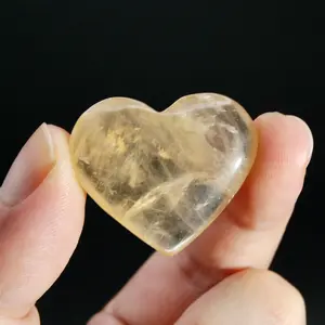 ONE 1.25in Genuine Citrine Crystal Heart, Brazil