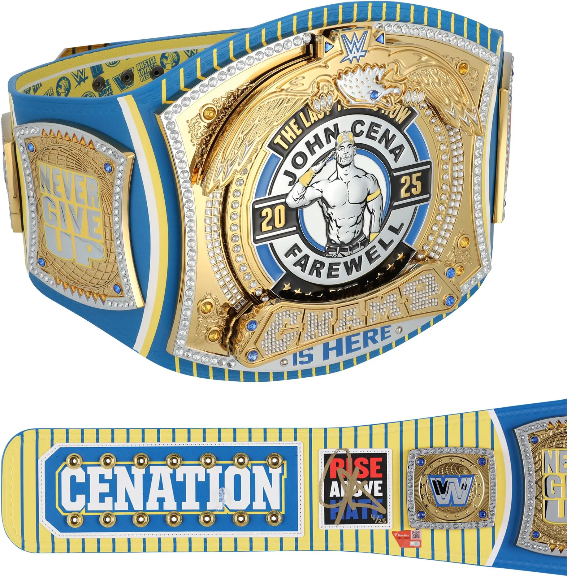 John Cena WWE Autographed 2025 Farewell Tour WrestlePalooza Indianapolis Replica Title Belt - Limited Edition of 25 - Fanatics Authentic Certified