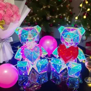 15CM Loving Bear Glowing Bear Valentine's Day Gift for Girlfriend Fantasy Color Set with PVC Box Gift Girl Home Decor Ornaments