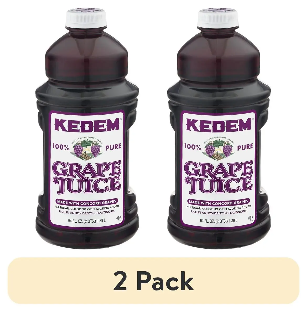 (2 pack) Kedem 100% Juice, Grape, 64 fl oz