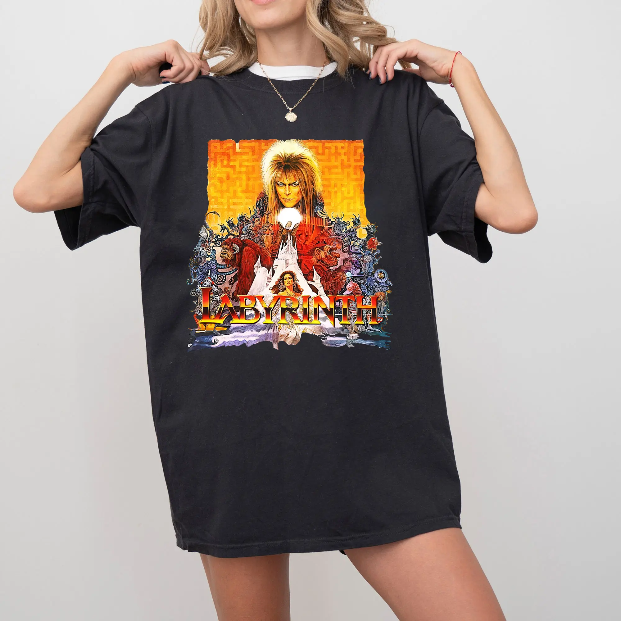 Labyrinth Goblins 1986 Retro Vintage Aesthetic Movie Poster 1980s T-Shirt