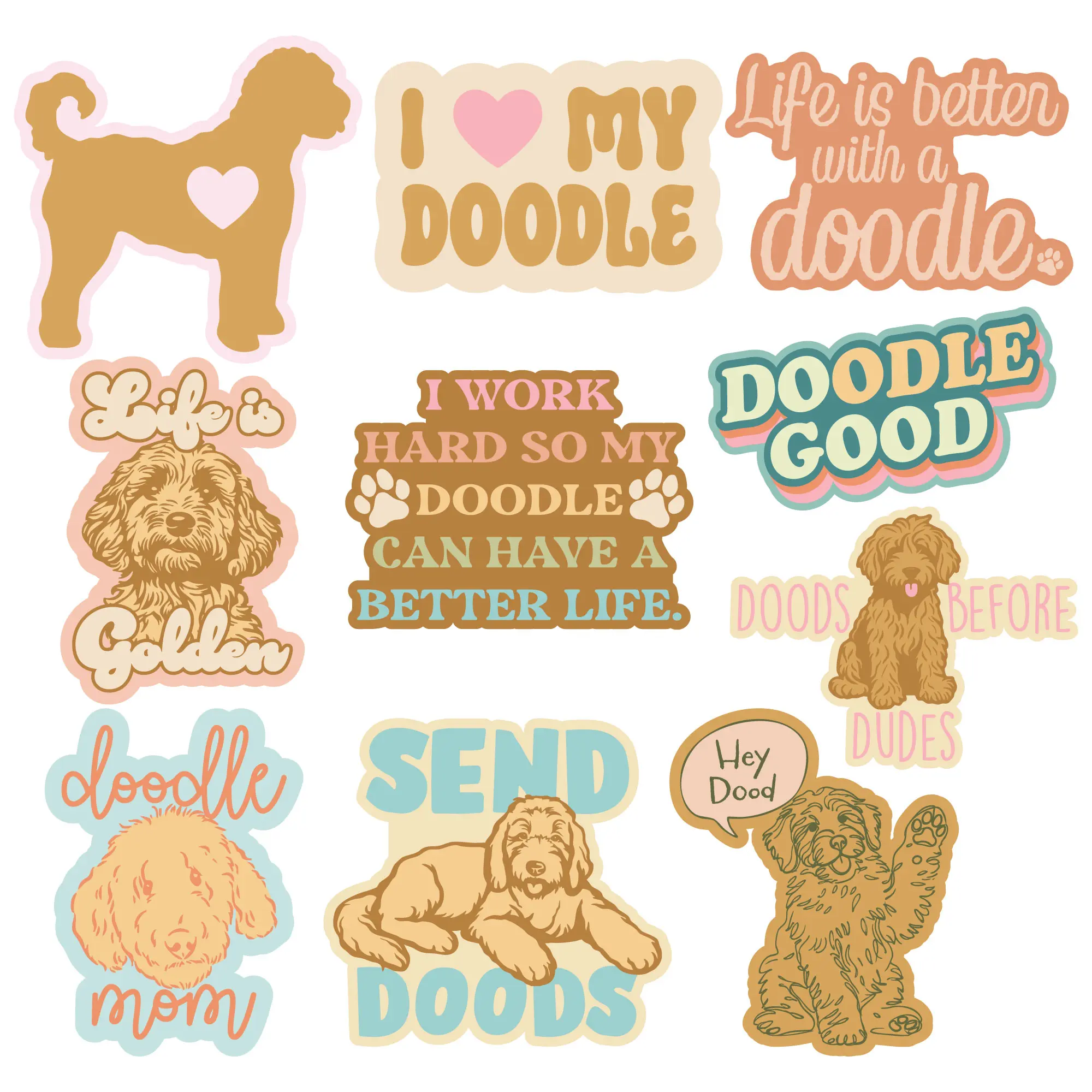 Doodle Sticker Extra Large Stickers Funny Dog Lover Adhesives with Memes Funny Stickers with Colorful Graphic Decals Funny Dog Multi - Doodle Sticker Extra Large Stickers Funny Dog Lover Adhesives with Memes Funny Stickers with Colorful Graphic Decals Funny Dog Multi -