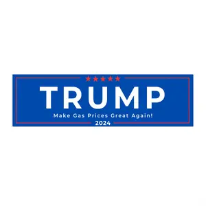 Trump, Make Gas Prices Great Again, Bumper Sticker, Rectangle, Blue w White