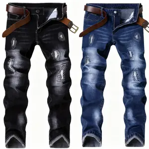 Men's slim-fit jeans - elasticated for comfort and easy daily wear - versatile long pants