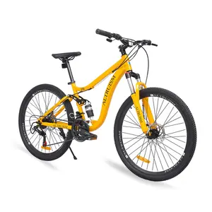 26 - Inch 21 - Speed Red & Black Mountain Bike - Double - Disc Brakes, Shock - Absorbing Fork - Ideal For Off - Road Adventures