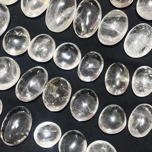 Exquisite White Clear Quartz Palm Mineral Energy Crystal Healing Meditation Home Decor Stone