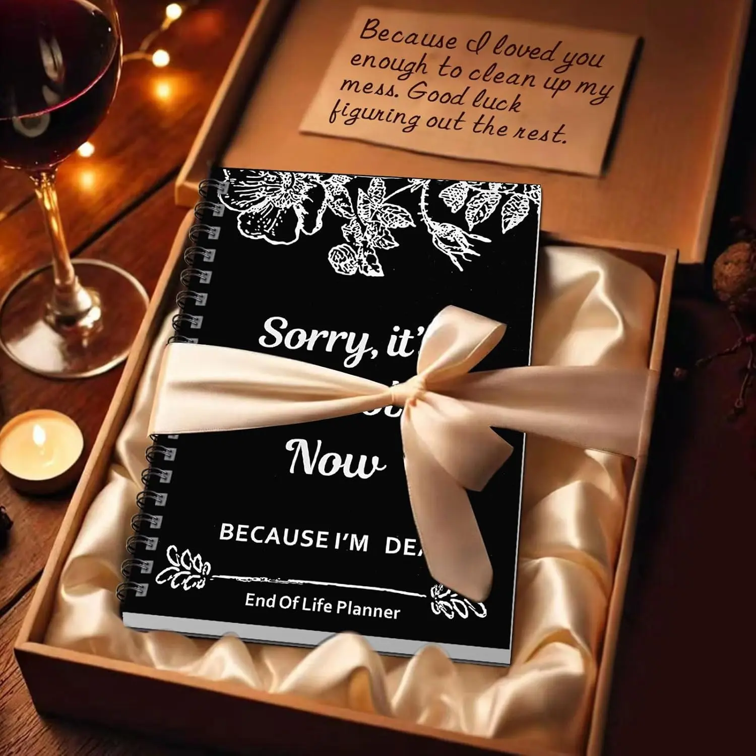 End of Life Planner: Sorry, It’s Your Problem Now, Because I'm Dead. End of Life Planner Organizer Funny Notebook Book Notepad, Final Wishes and End-of-life Arrangements Emergency Binder (1PC Black)