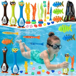 Diving Toys for Pool, Sinking Underwater Treasure Hunt Game Set with Gems & Storage Bag, Swimming Pool Toys for Kids Ages 4-8