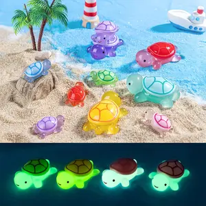 25 Pcs Mini Resin Turtle with 1 Pc Jumbo Resin Turtles suitable for over 10 Years Old, Luminous Miniature Tiny Turtles Glow in The Dark for Fairy Garden Dollhouse Micro Landscaping