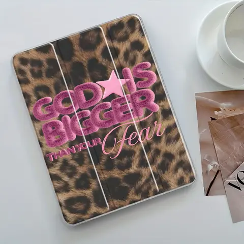 Fashion Leopard-print Tablet Case with Pencil Holder, Auto Wake/Sleep Tablet Protective Cover, Tablet Accessories Compatible with iPad Protection, Tablet Casing, Tablet Covers (Case Only)