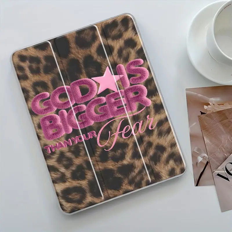 Leopard print Clear Acrylic Protective Case Compatible with Ipad 10th Generation, for Ipad Air 11 Inch with Pencil Holder, Trifold Stand Protective Cover, Auto Wake/Sleep, Tablet Accessories, Durable Tablet Accessory (Case Only)