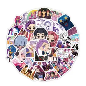 K-Pop Monster Hunter Girl Group Devil Boy Group Cartoon Animation Character Stickers, DIY Creative Computer Decals, 74 Pieces Set