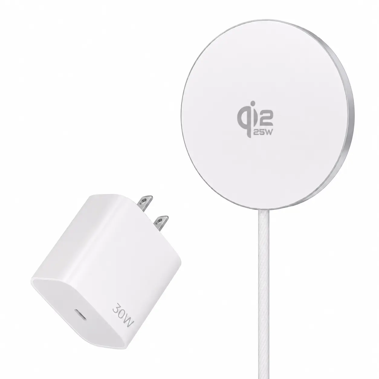 Magnetic Wireless Charger 25W Qi2 and 30W charger for Magsafe Charger for iPhone 17/16/15/14/13/12Pro Max, Air pods 4-2Pro, Samsung Galaxy, Google Pixel, and More, Lightweight for Travel Home Office Desk(White)